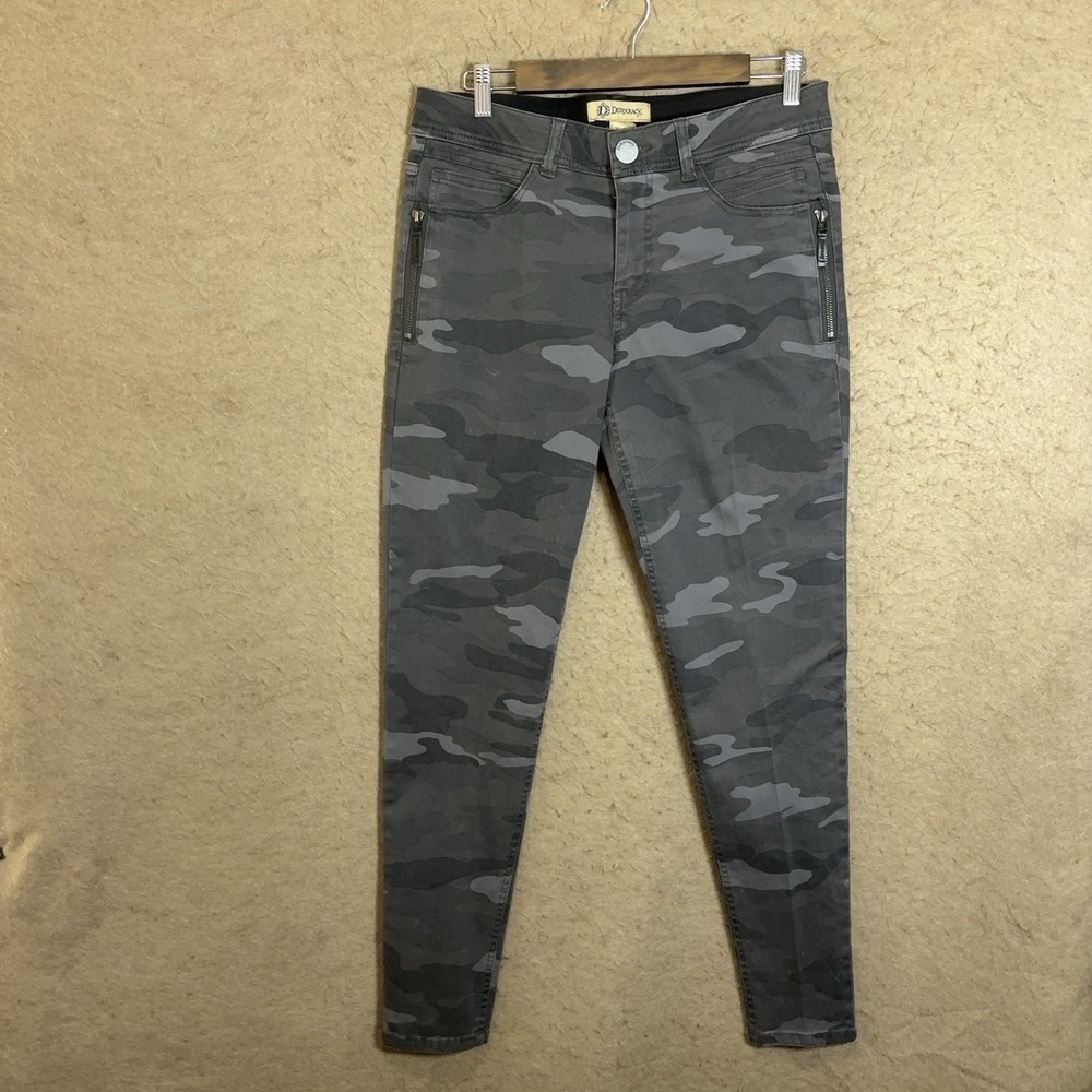 Democracy Ab Solution Camo Jeans‎ Sz 10 Gray Zip Pockets Stretch